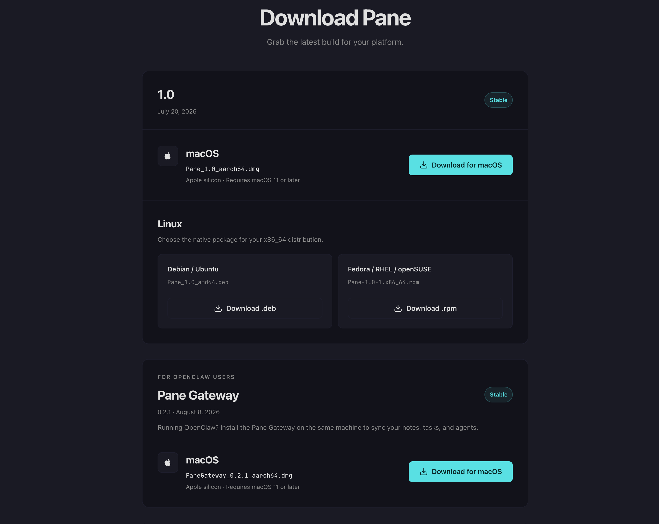 Install Pane