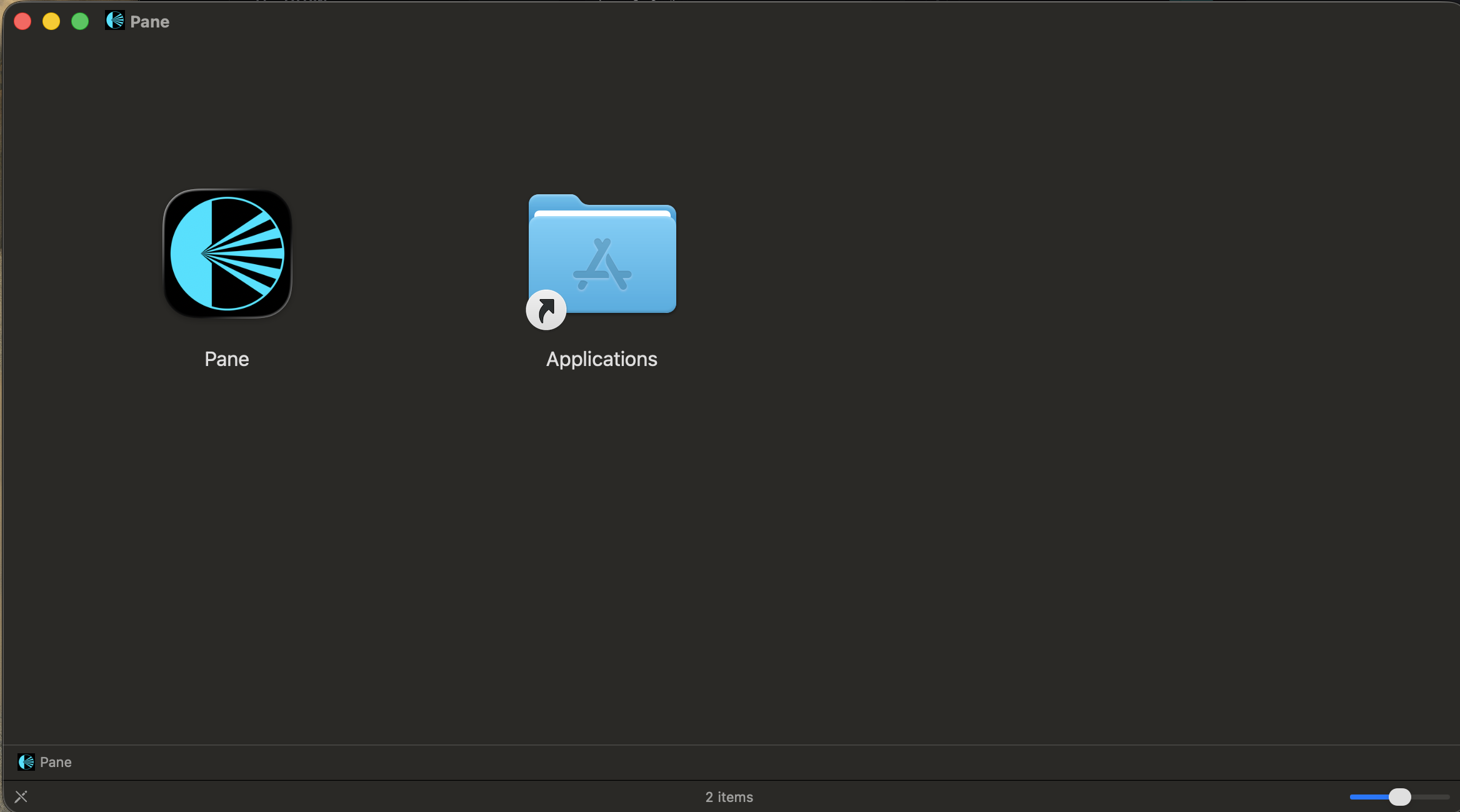 Pane DMG — drag to Applications