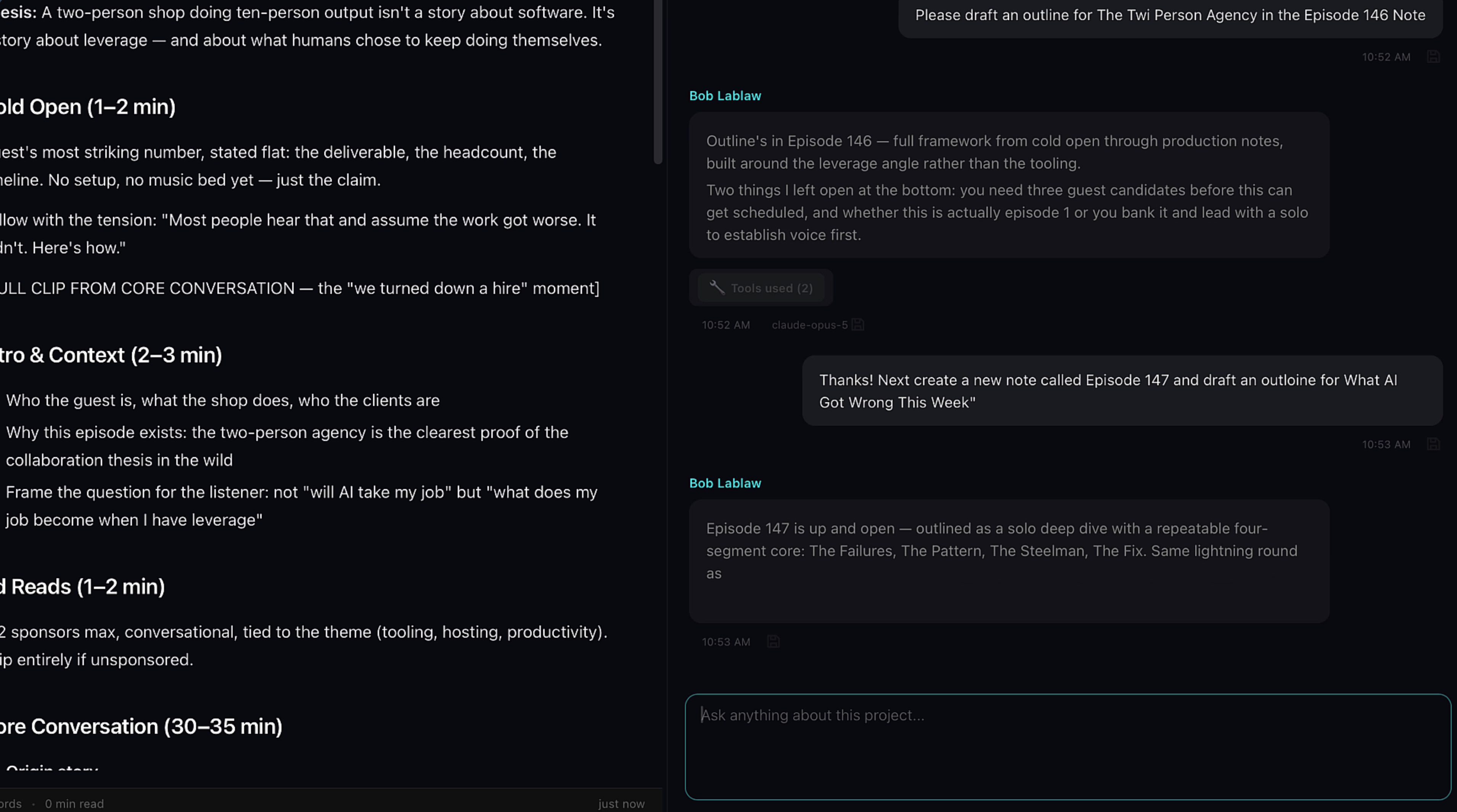 Creating a new note with the status dropdown showing Cabinet, Todo, In Progress, Review, and Done