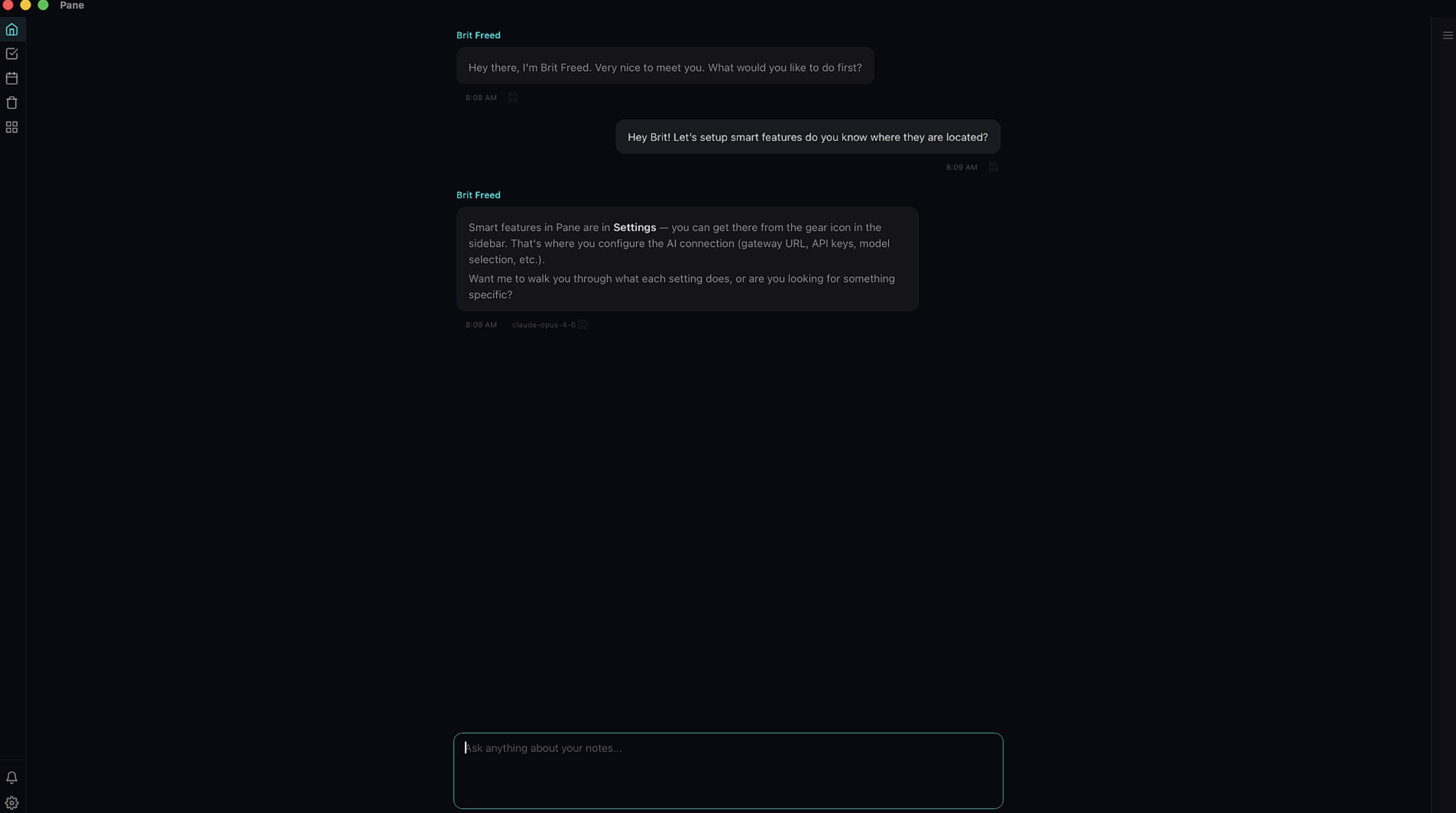 Final home screen with AI greeting