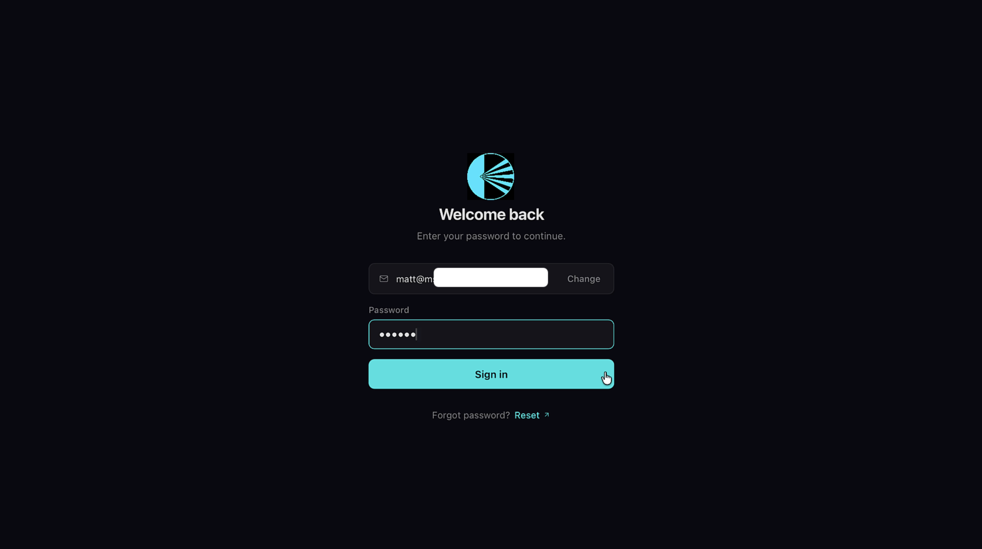 Pane password entry screen