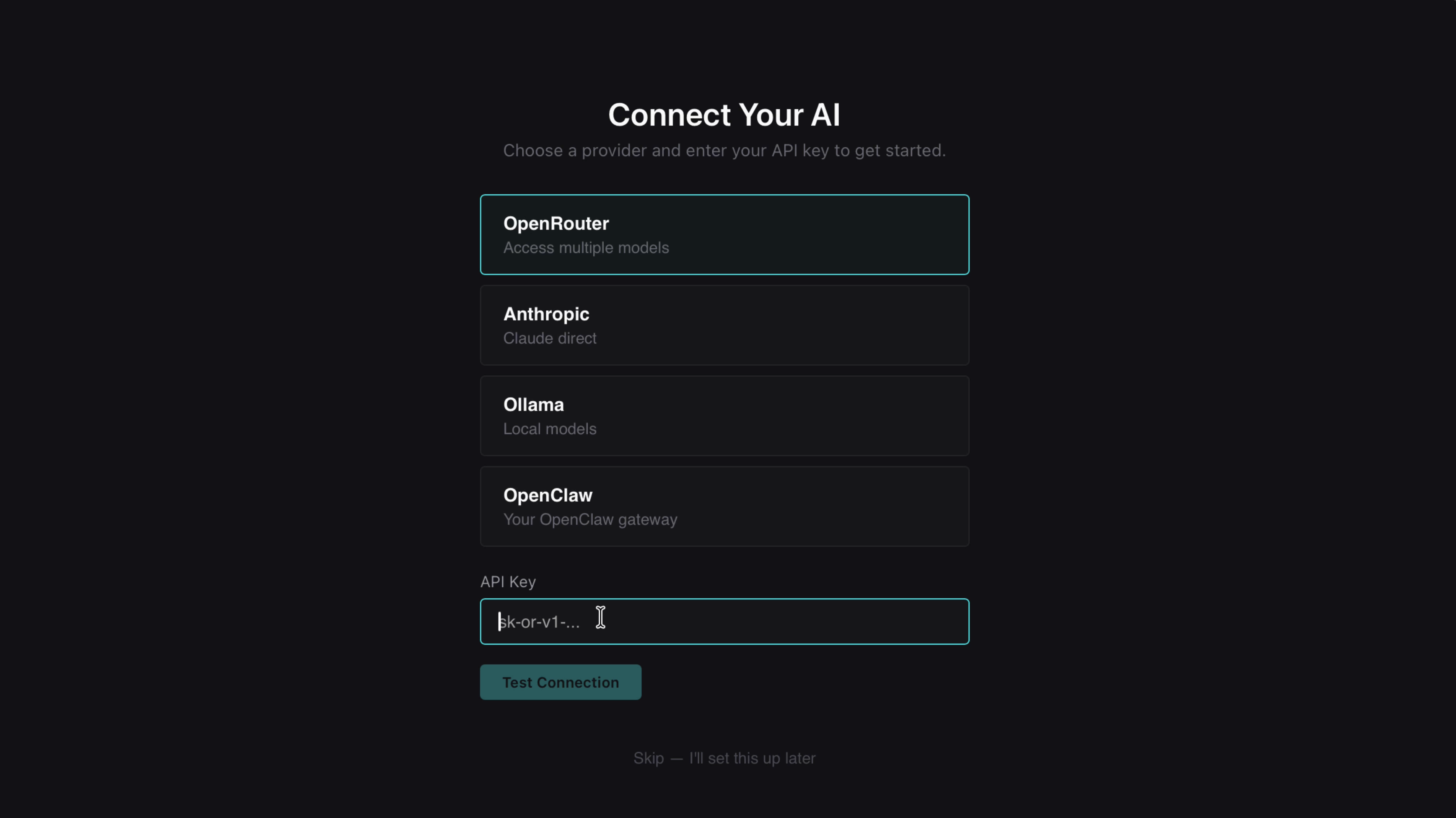 Onboard with OpenRouter