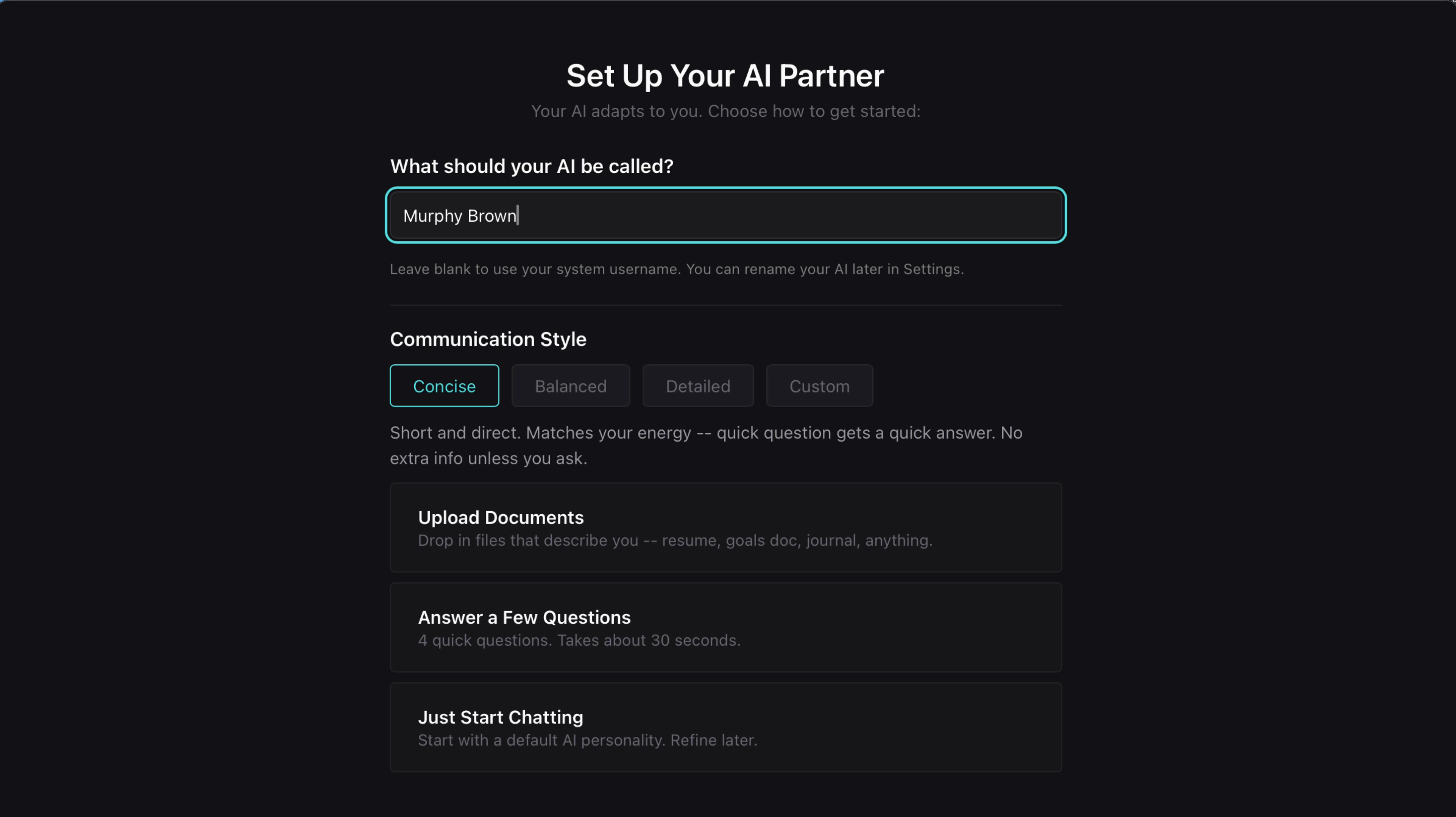 Upload existing files option